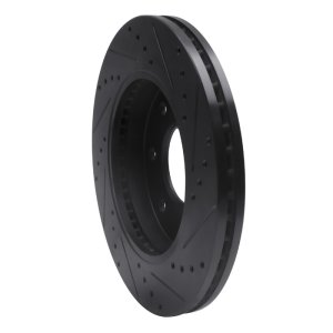 Ford F-150 Brake Rotor (1) - Front Left - R1 Concepts - Drilled & Slotted - Black - `04-`08